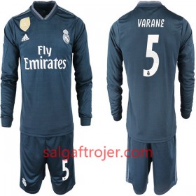 Real Madrid Fodboldtrøjer VARANE 5 Børn Udebanesæt 2018/19 Langærmet